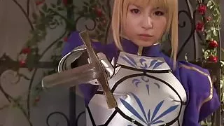 Cosplay asian babe fingered and fucked