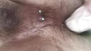 fucking my hairy pierced hole