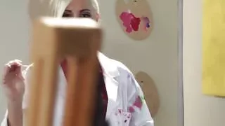 Dom CFNM teacher fucked rough in threesome