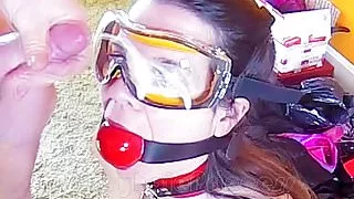 Biggest facial cum shot ever covers amateur wife's eyes