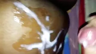 White cum on Black ass
