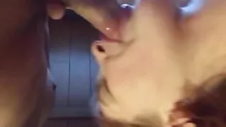Wife gagging and sloppy deepthroating on my cock