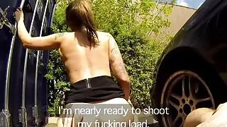 Fake Cop Copper cums over geeky girls glasses in the sun