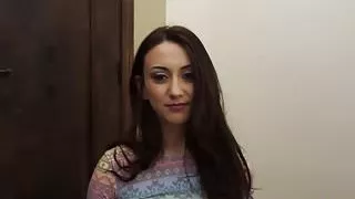 Brunette teen Mandy is being punished by hard stiff pole