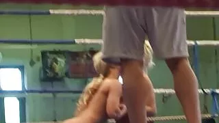 Orally pleasured lesbian wrestles babe