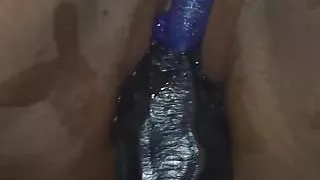 Monster Dildo Little Ebony pussy