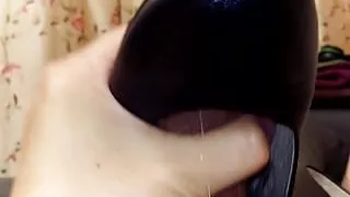 Cumshot into various shoes flat sandal