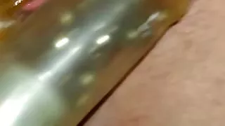 WWB wife using dildo on clit til orgasm (close up vid)