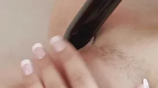 Beautiful brunette get down and dirty