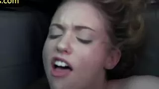 Towtruck amateur cockriding black dick in car