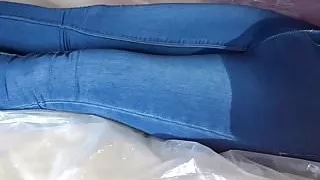 Bra, Jeans, Orgasm, Pissing, Vibrator Sex