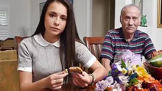 Hot ass teen with tattoos riding that old wood of gentlemen