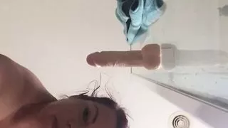 Home alone BBWs tremendous dildo orgasms