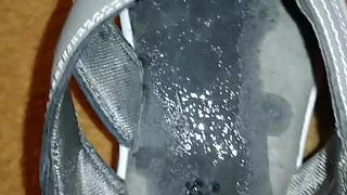 Sport sandal gets cum covered