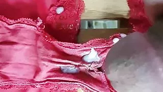 French lover wank on my wife pink dirty pantie