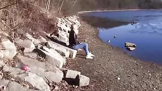 Euro Blonde Bangs Outdoors video starring Nikky Dream