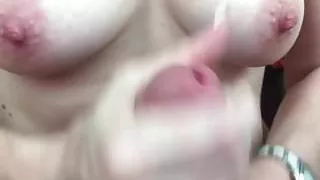 Big nipples and handjob in the office