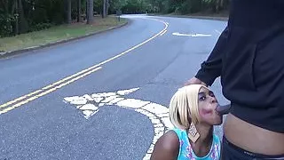 Msnovember Sucking Cock In Road Sloppy Blowjob Ebony Teen