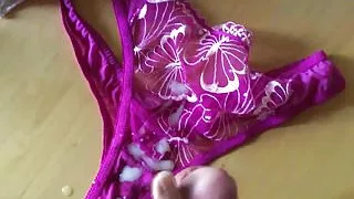 Panty play and shooting loads on thong