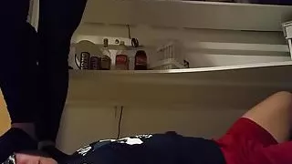 Hot lady trample and foot worship in socks