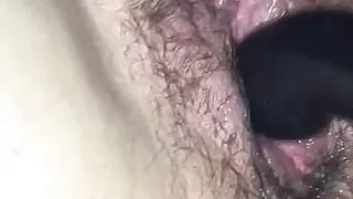 Hairy bbw wife creaming close up
