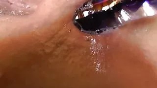 Gaping beauties play with huge dildos