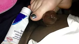 19 Year Old Kelly Pink Slipper Footjob Part 1