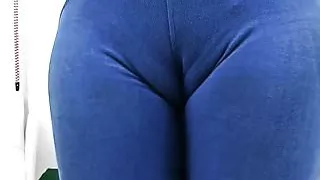 Amazing Cameltoe and Round Ass in spandex Spandex Bodysuit