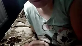 Wife nice handjob with big cumshot