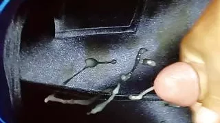 Cumming all over her disco shorts