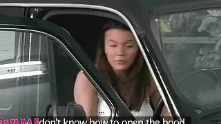 Female Fake Taxi Sexy minx gets down and dirty with stud