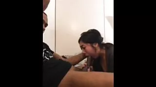 Hot Asian Sucking BF's Black Dick