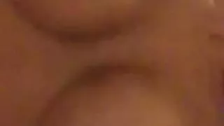 Girlfriend's big tits bouncing