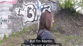 Public Agent Cowgirl riding in outdoors fuck