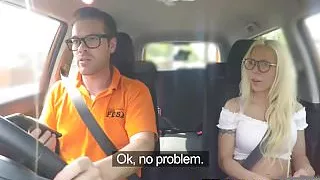 Fake Driving School Stunning blonde gets deep creampie