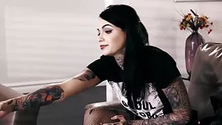 Tattooed emo facialized and gangbanged