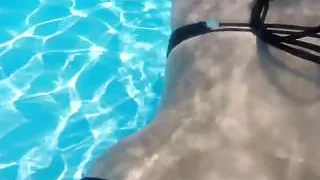 Woman receives wedgie underwater