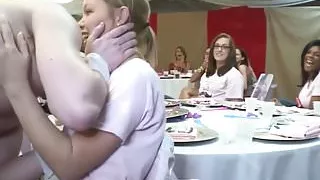 My skank girlfriend facialized at sexparty