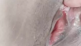 Sweet pussy up and close after a little reverse cow girl