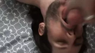 Shooting my hot load on this sluts face