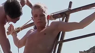 Slave Chris Jansen gets doggy styled by master Charley Cole