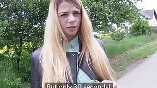 Busty babe Ella riding cock for money