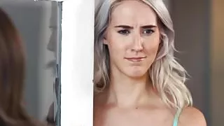 Sensual lesbian squirting on busty babe