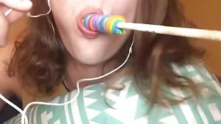 ASMR eating lollipop