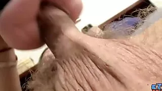 Long haired twink Max Ward strokes his massive fuck stick