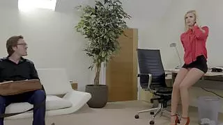 Babe, Blonde Frauen, Blasen, Creampie, Handarbeit, Bürosex