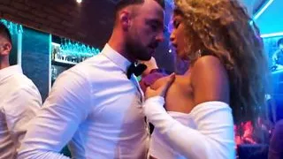 Sinfully rich babes of porn fucking in public at a party