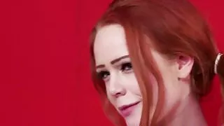 Cumloving English redhead cleansup facial