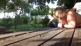 HELENE IN THE GARDEN In front of neighbors