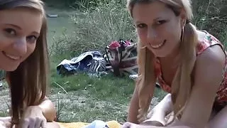 Two anxious girls came to sunbathe